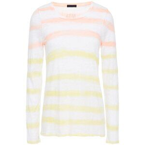 NWT WOMEN'S ATM ANTHONY THOMAS MELILLO SLUB JERSEY STRIPE L/S TEE TOP